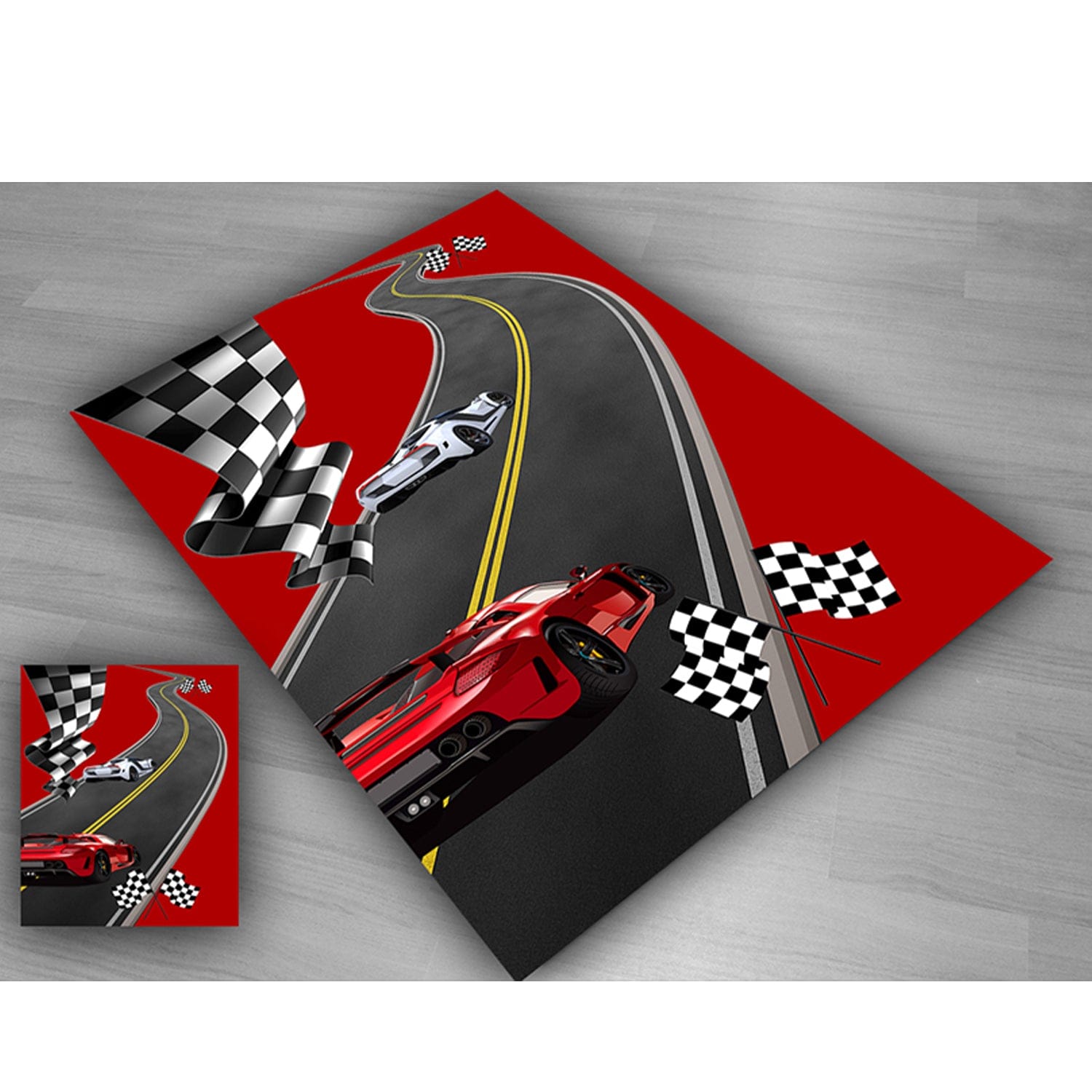 RACING Bedroom Carpet Rug, 4.5' x 6.25'