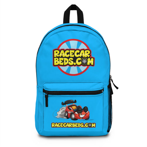 Blue Race Car Beds kids racing backpack in Blue