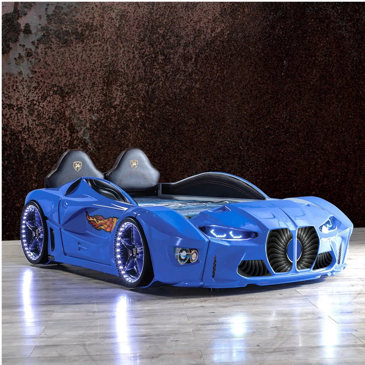 GTXR Super Twin Race Car Bed with LED Lights & Sound Effects Race Car Beds Race Car Beds