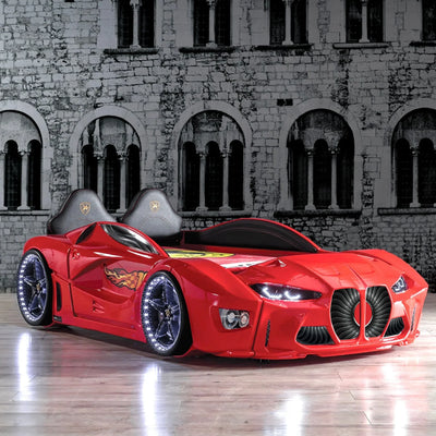 GTXR Super Race Car Bed: Immersive LED Light Show & Realistic Racing Sound FX