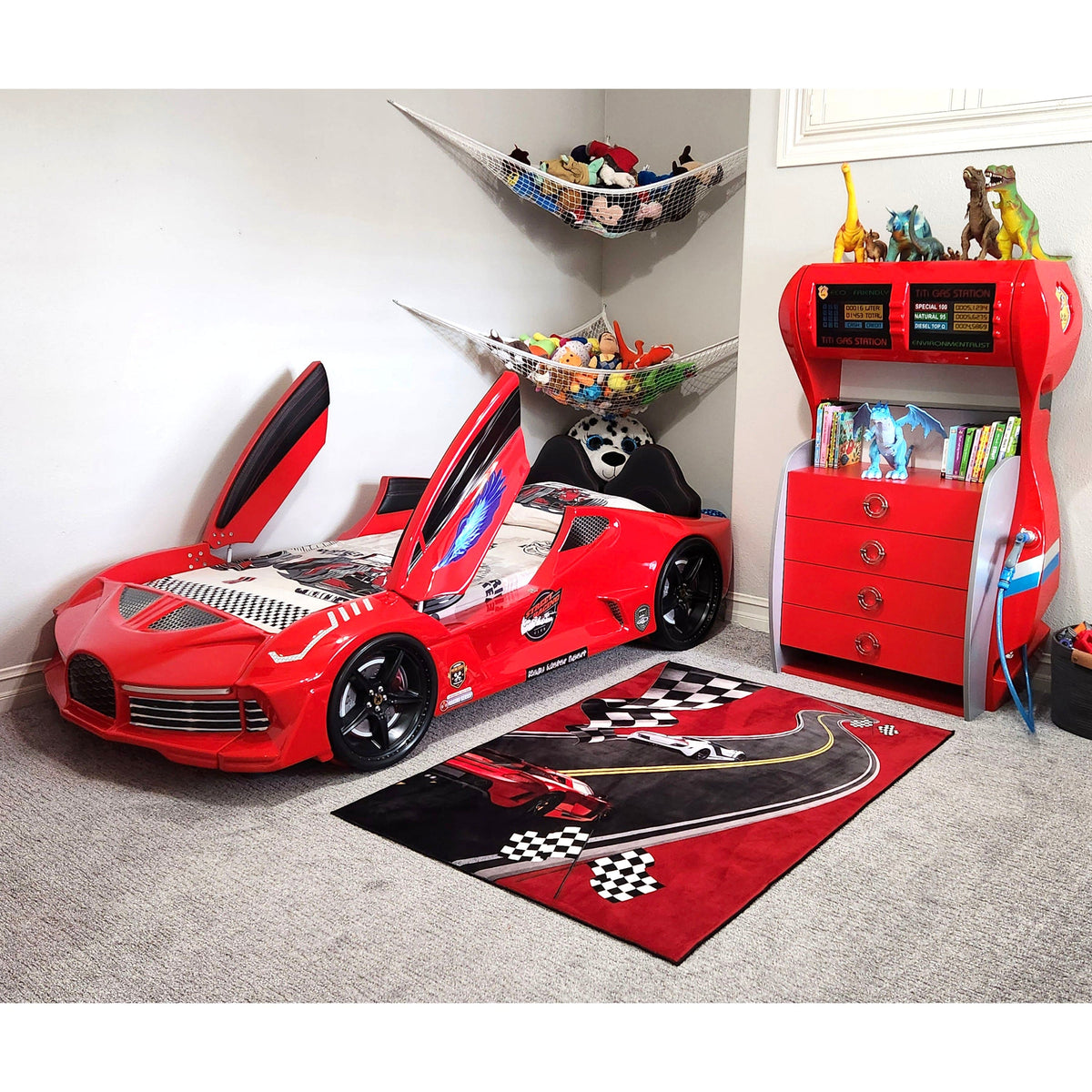 AERO EXTREME Twin Race Car Bed: Performance LED Lighting & Immersive Sound Technology