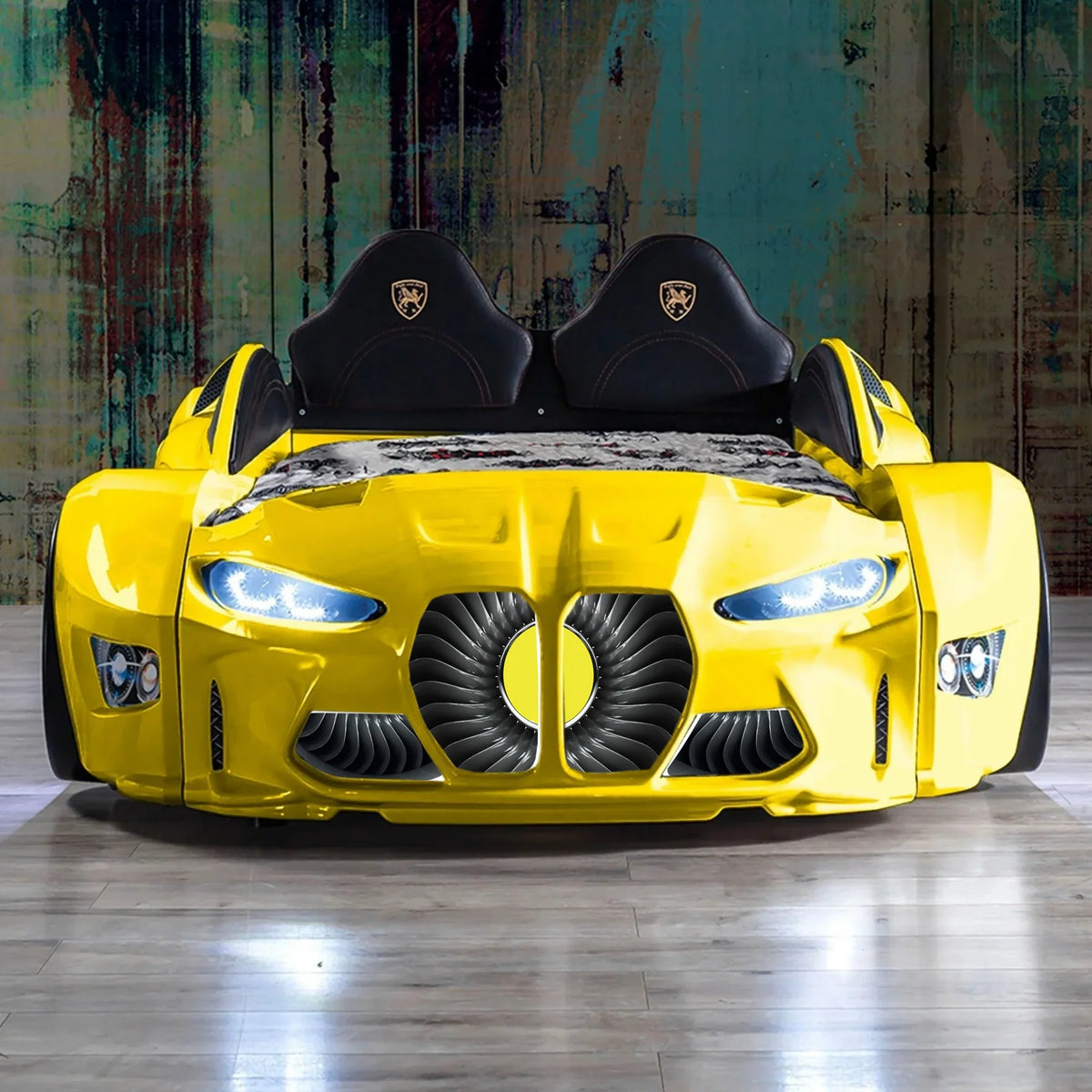 GTXR Super Twin Race Car Bed with LED Lights & Sound Effects Race Car Beds Race Car Beds