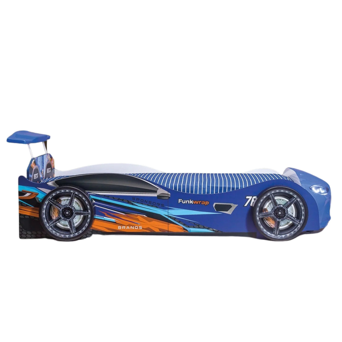 GTX Twin Size Race Car Bed: Immersive LED Illumination & Interactive Racing Sound FX