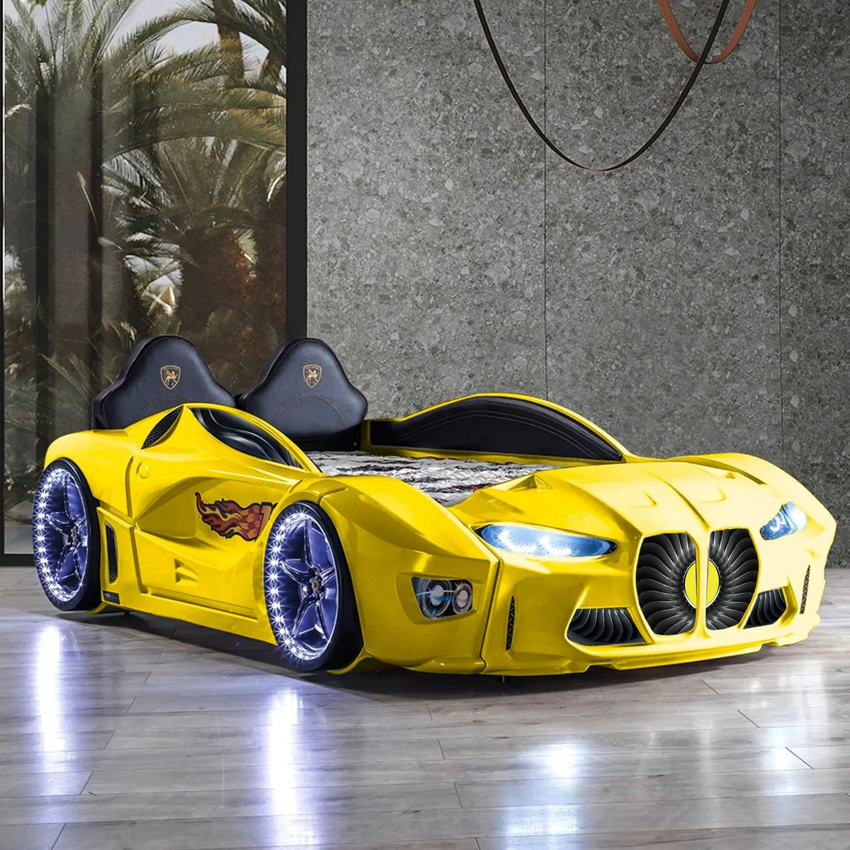 GTXR Super Twin Race Car Bed with LED Lights & Sound Effects Race Car Beds Race Car Beds