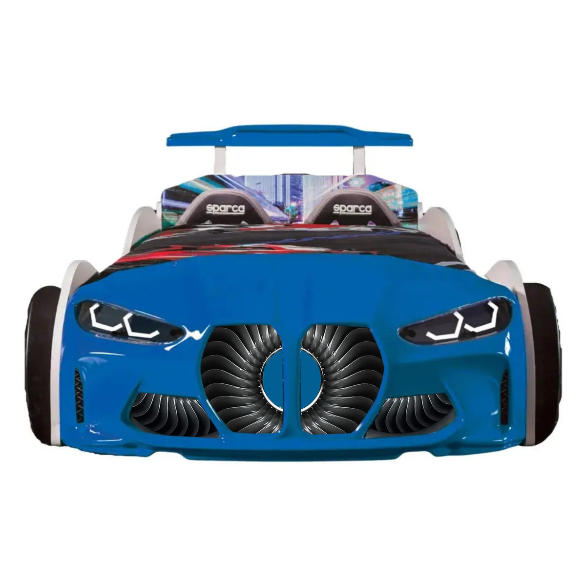 GTX Twin Size Race Car Bed: Immersive LED Illumination & Interactive Racing Sound FX