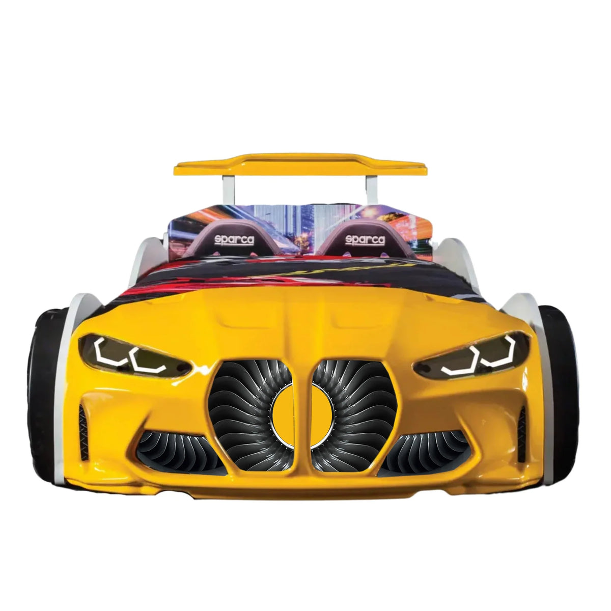 GTX Twin Size Race Car Bed: Immersive LED Illumination & Interactive Racing Sound FX