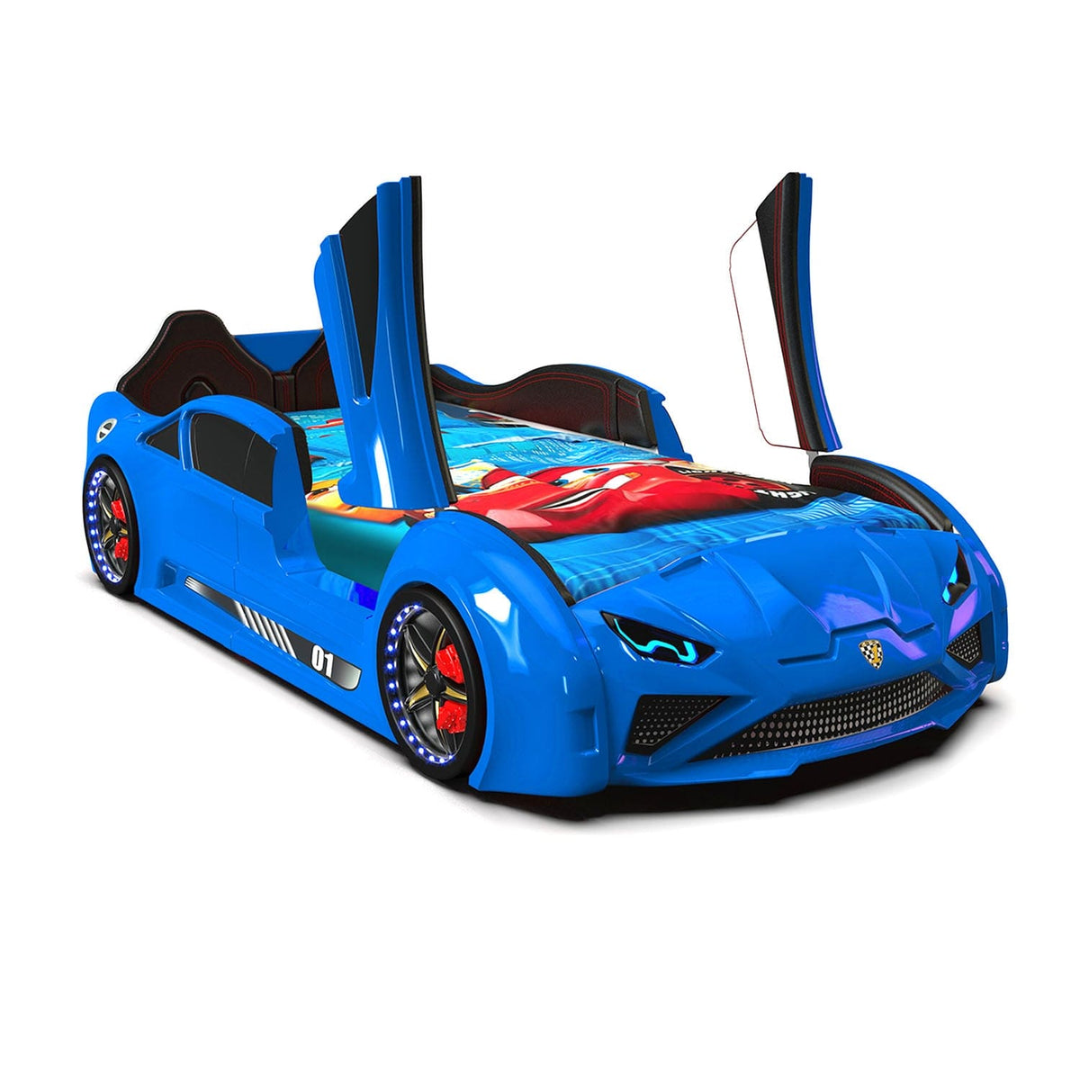 NITRO RX Twin Race Car Bed with LED Lights & Engine Sounds