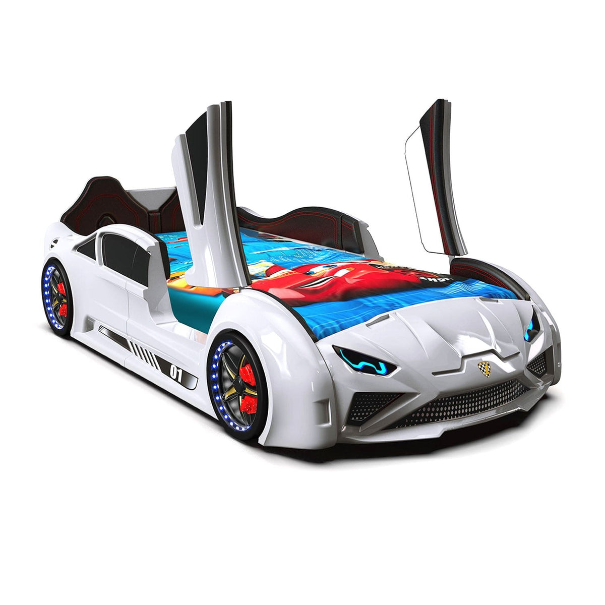 NITRO RX Twin Race Car Bed with LED Lights & Engine Sounds