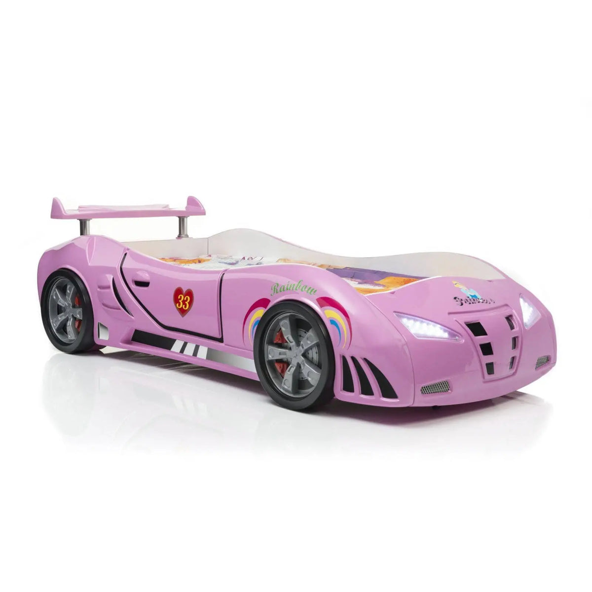 M3 INFINITI Twin Race Car Bed: Interactive Remote-Controlled LED Lights & Racing Sound FX