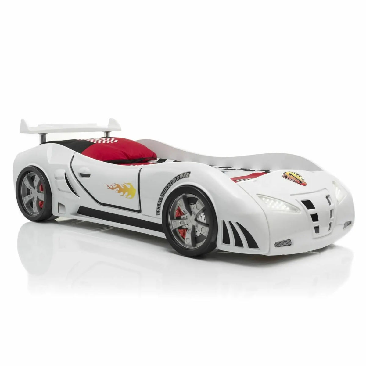 M3 INFINITI Twin Race Car Bed: Interactive Remote-Controlled LED Lights & Racing Sound FX