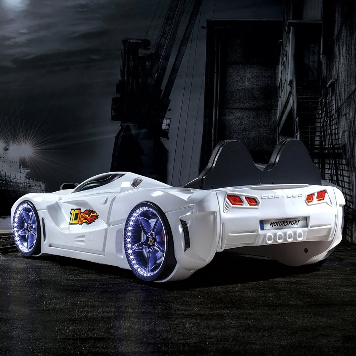 GTXR Super Twin Race Car Bed with LED Lights & Sound Effects Race Car Beds Race Car Beds