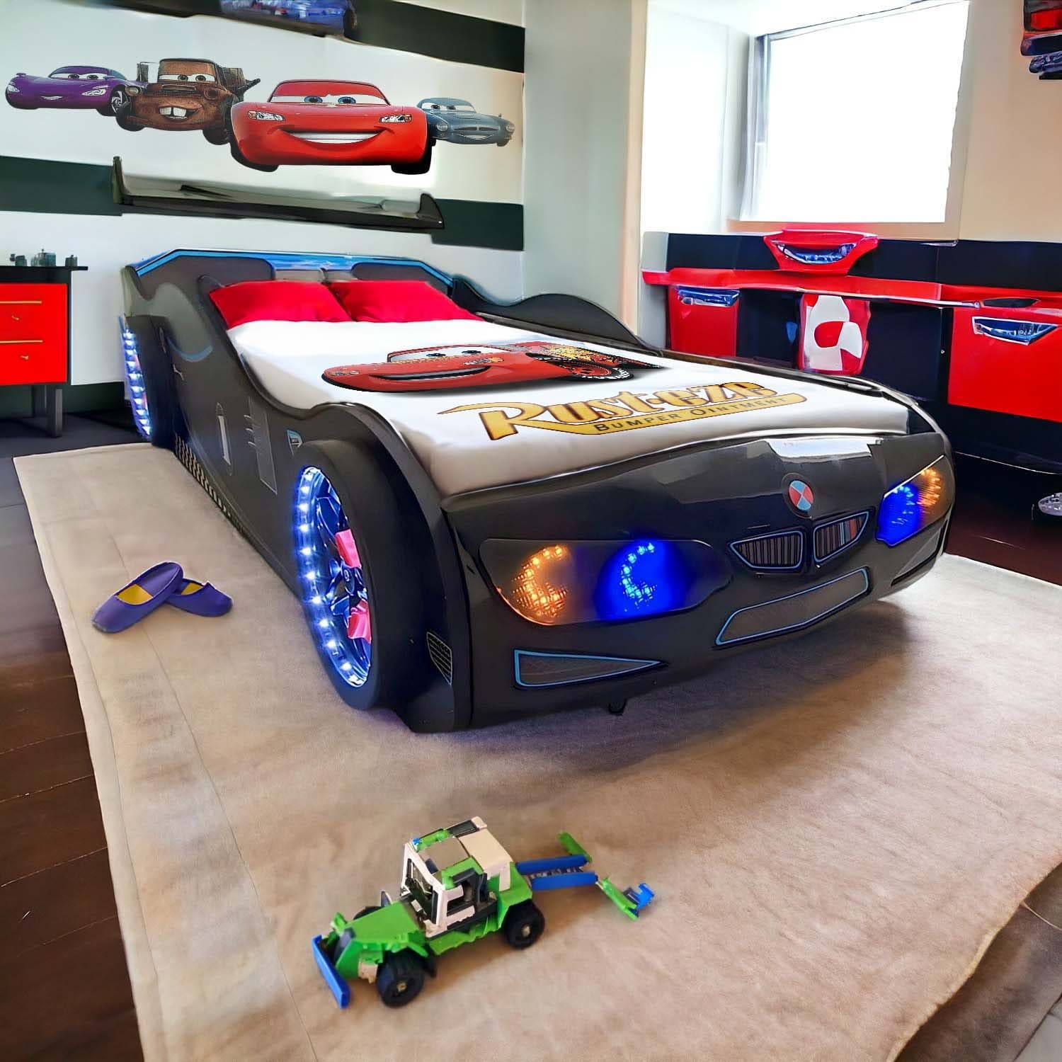 GT1 Twin Race Car Bed with LED Lights & Sounds FX