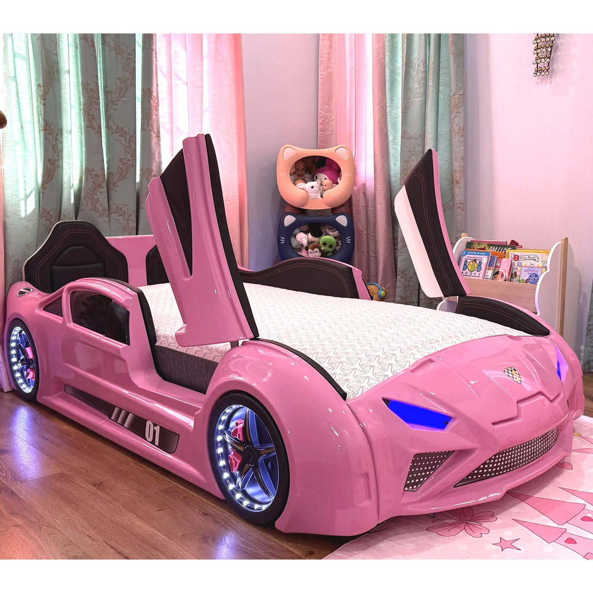NITRO RX Twin Race Car Bed with LED Lights & Engine Sounds