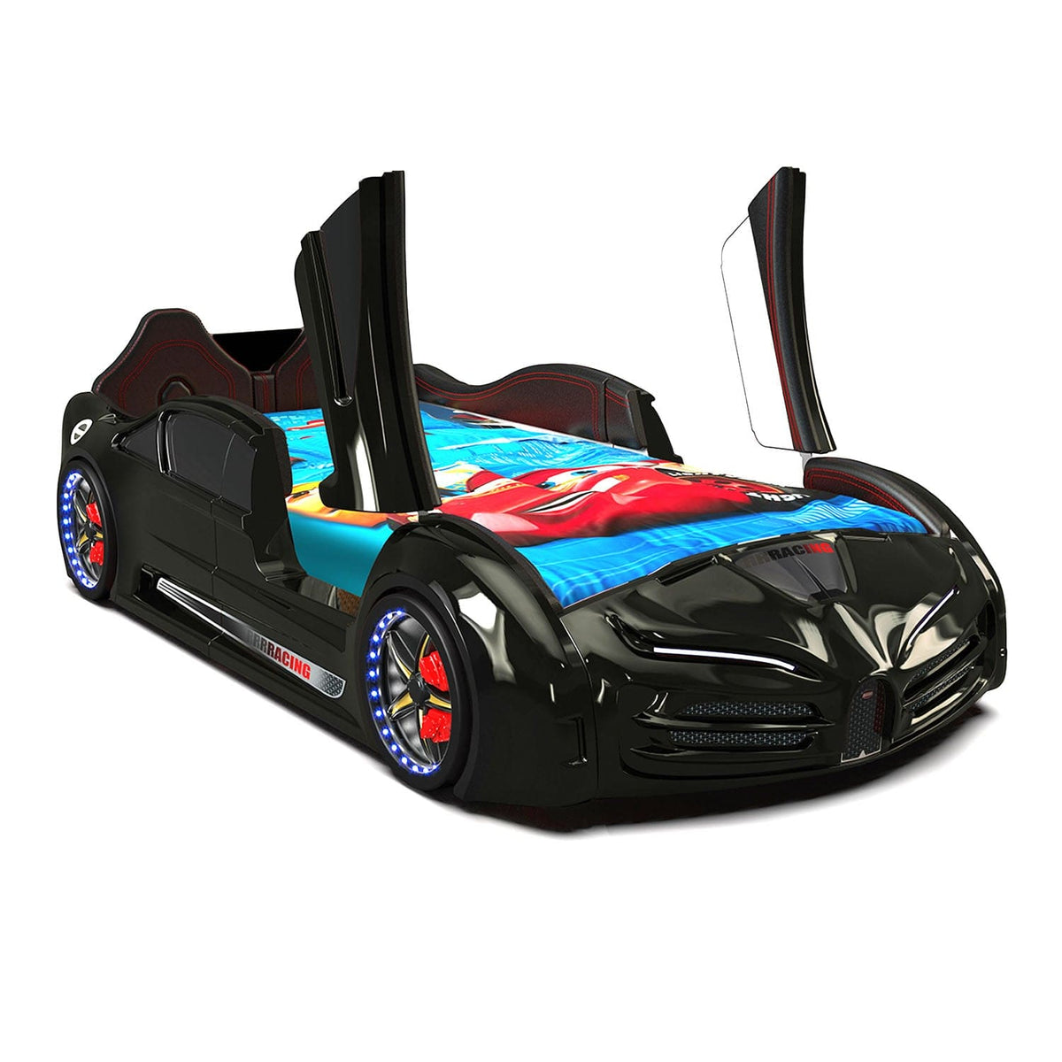 SPEEDY RX Twin Race Car Bed: Interactive LED Lighting & Realistic Engine Sound FX