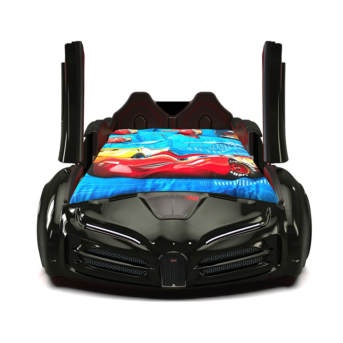 SPEEDY RX Twin Race Car Bed: Interactive LED Lighting & Realistic Engine Sound FX