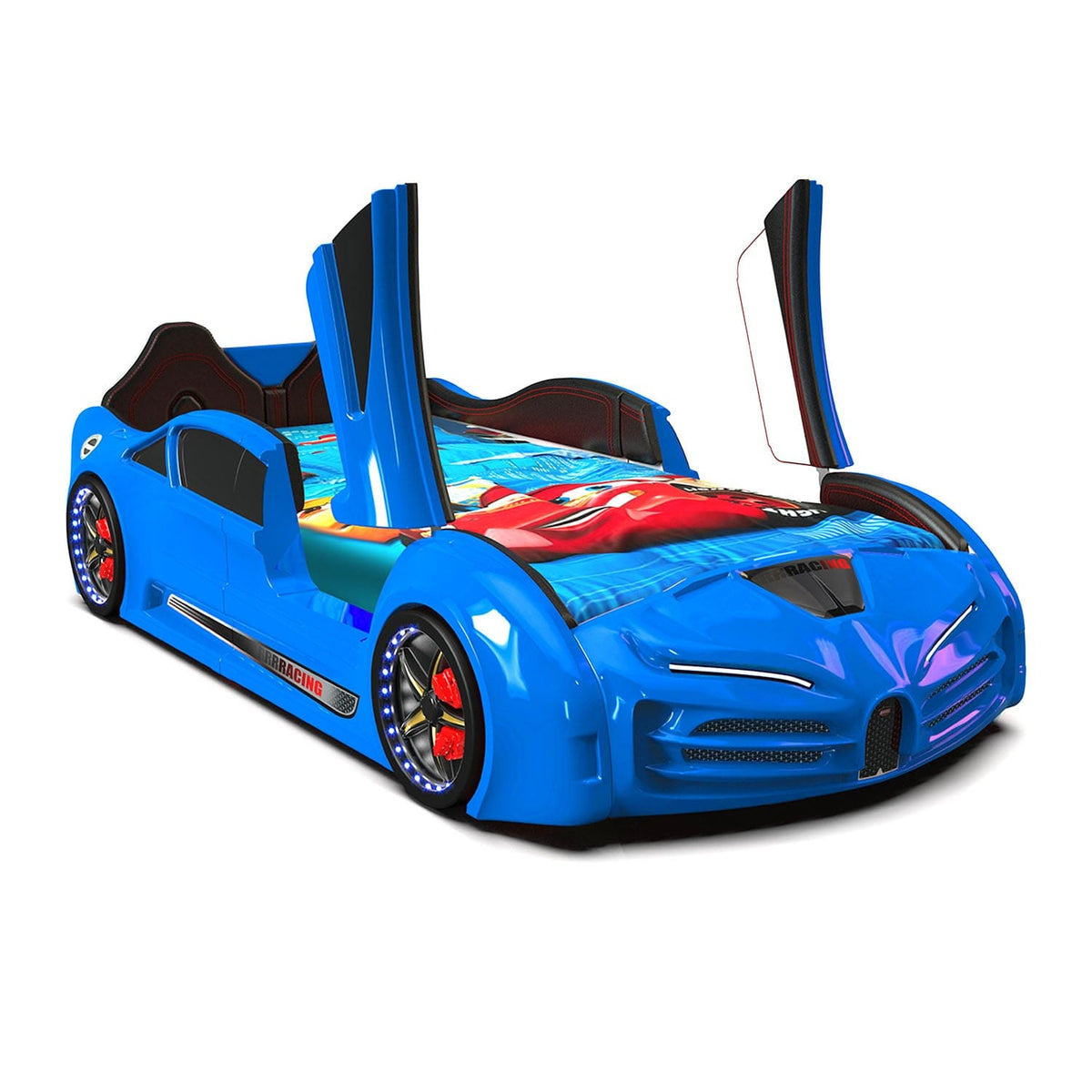 SPEEDY RX Twin Race Car Bed: Interactive LED Lighting & Realistic Engine Sound FX