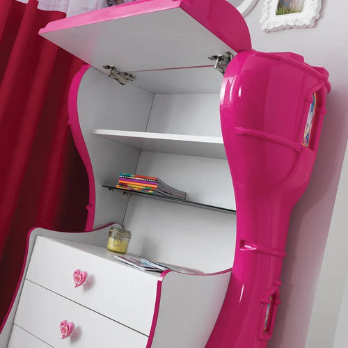 Pink Castle Kids Dresser: Elegant 4-Drawer Storage for a Royal Bedroom Transformation Furniture Race Car Beds