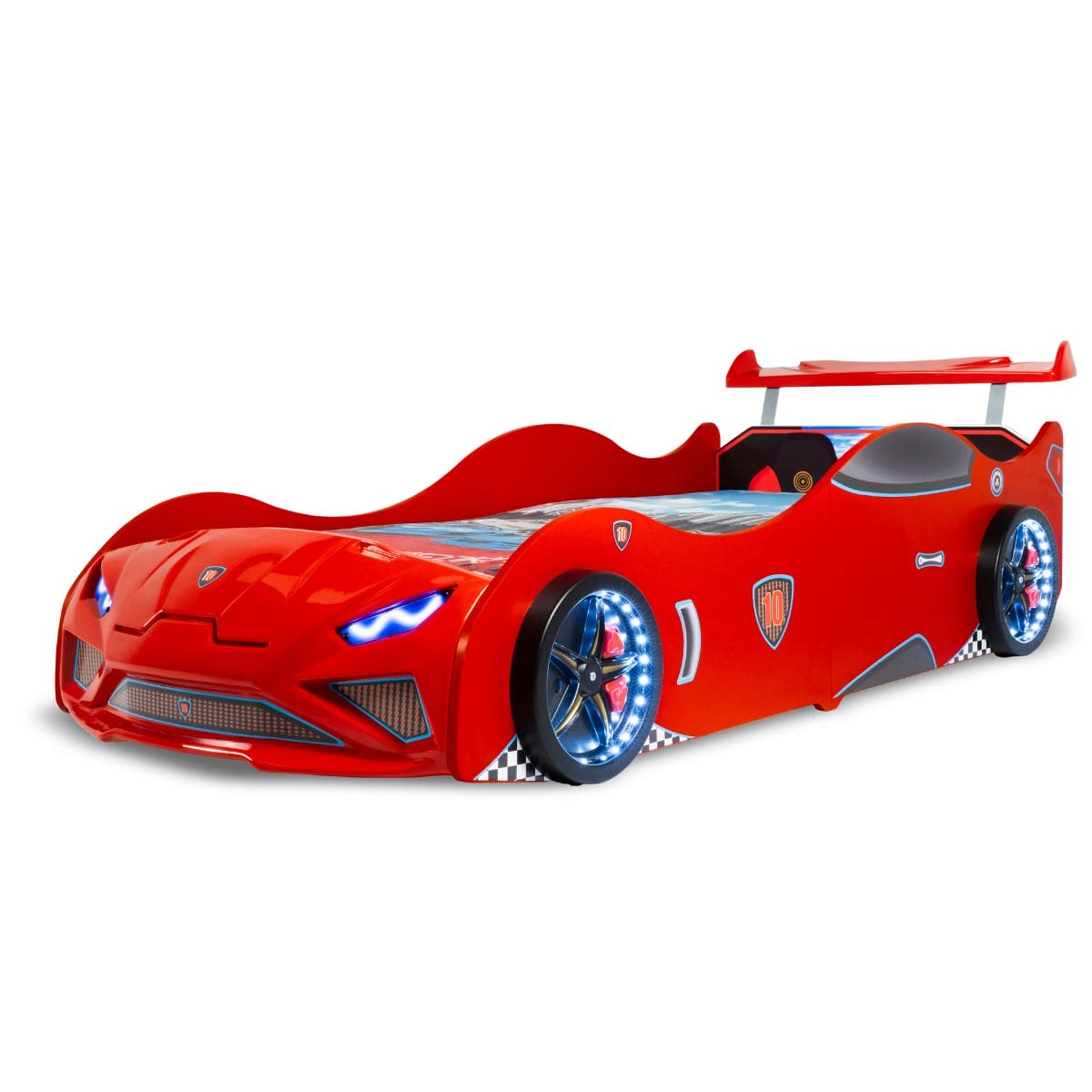GT NITRO Twin Race Car Bed with LED Lights & Engine Sounds