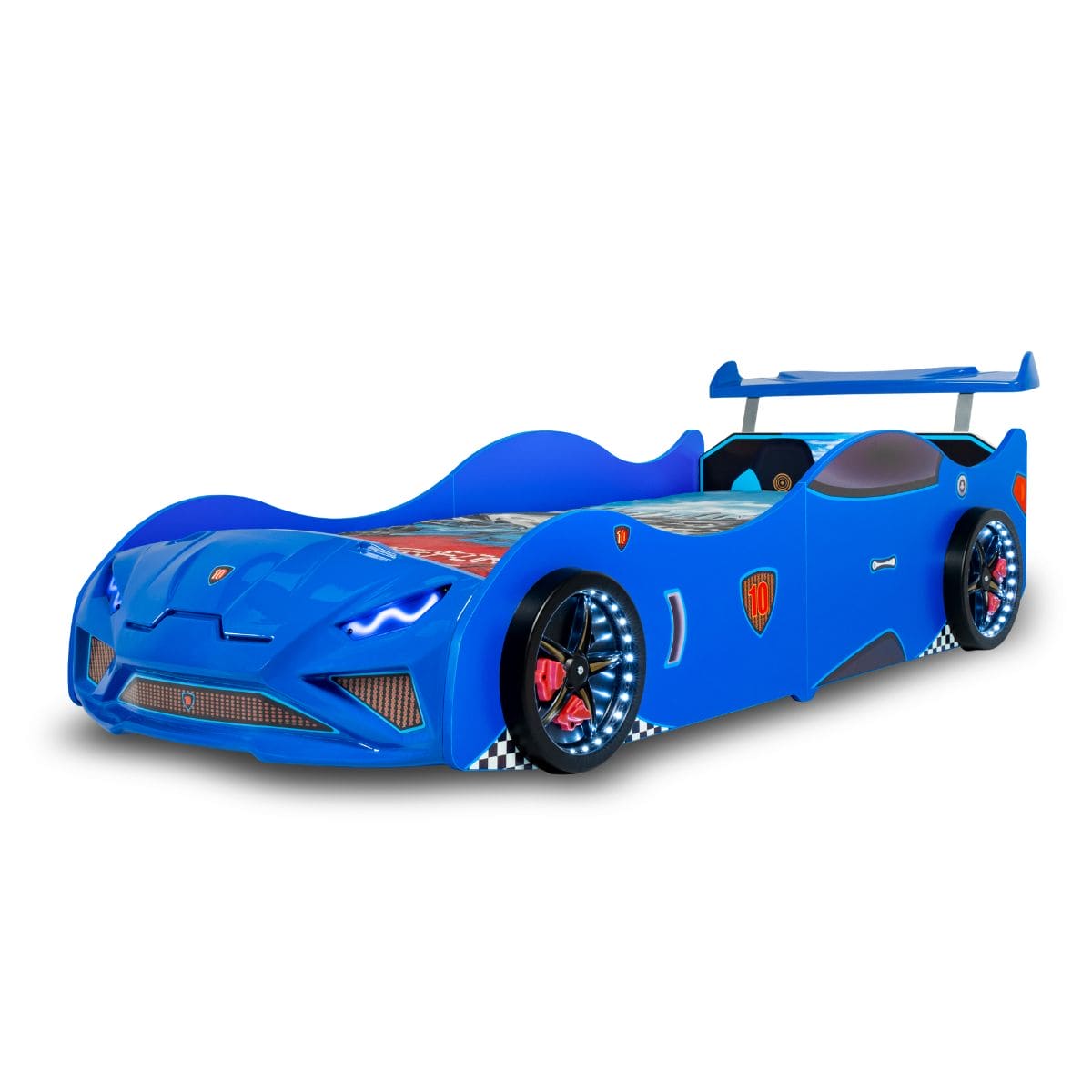 GT NITRO Twin Race Car Bed with LED Lights & Engine Sounds