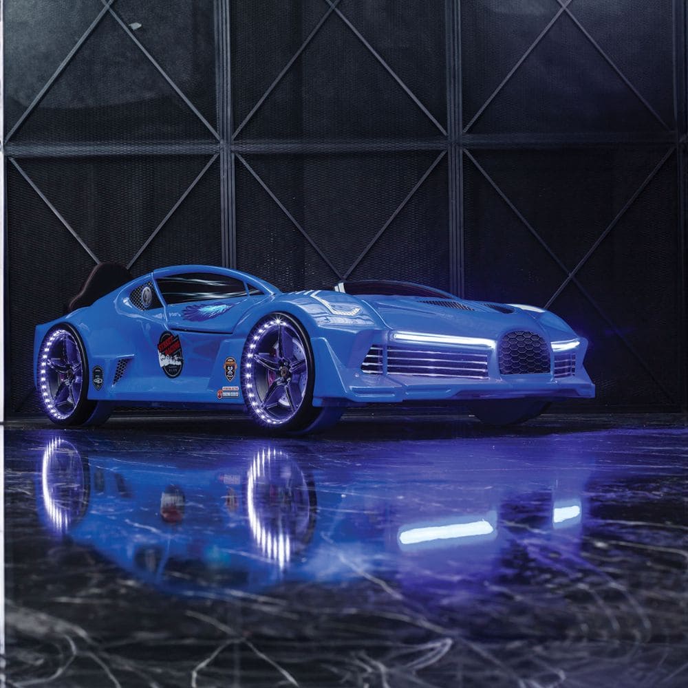 AERO EXTREME Twin Race Car Bed: Performance LED Lighting & Immersive Sound Technology
