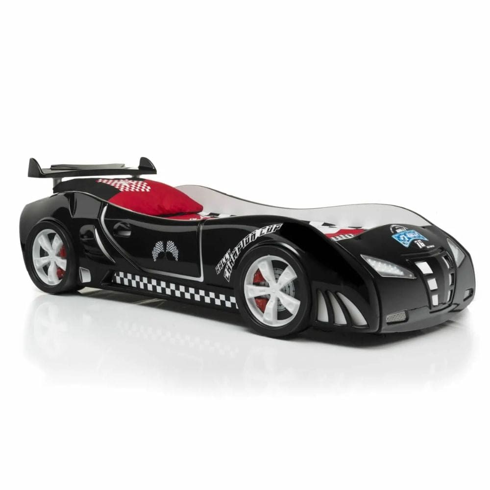 M3 INFINITI Twin Race Car Bed: Interactive Remote-Controlled LED Lights & Racing Sound FX