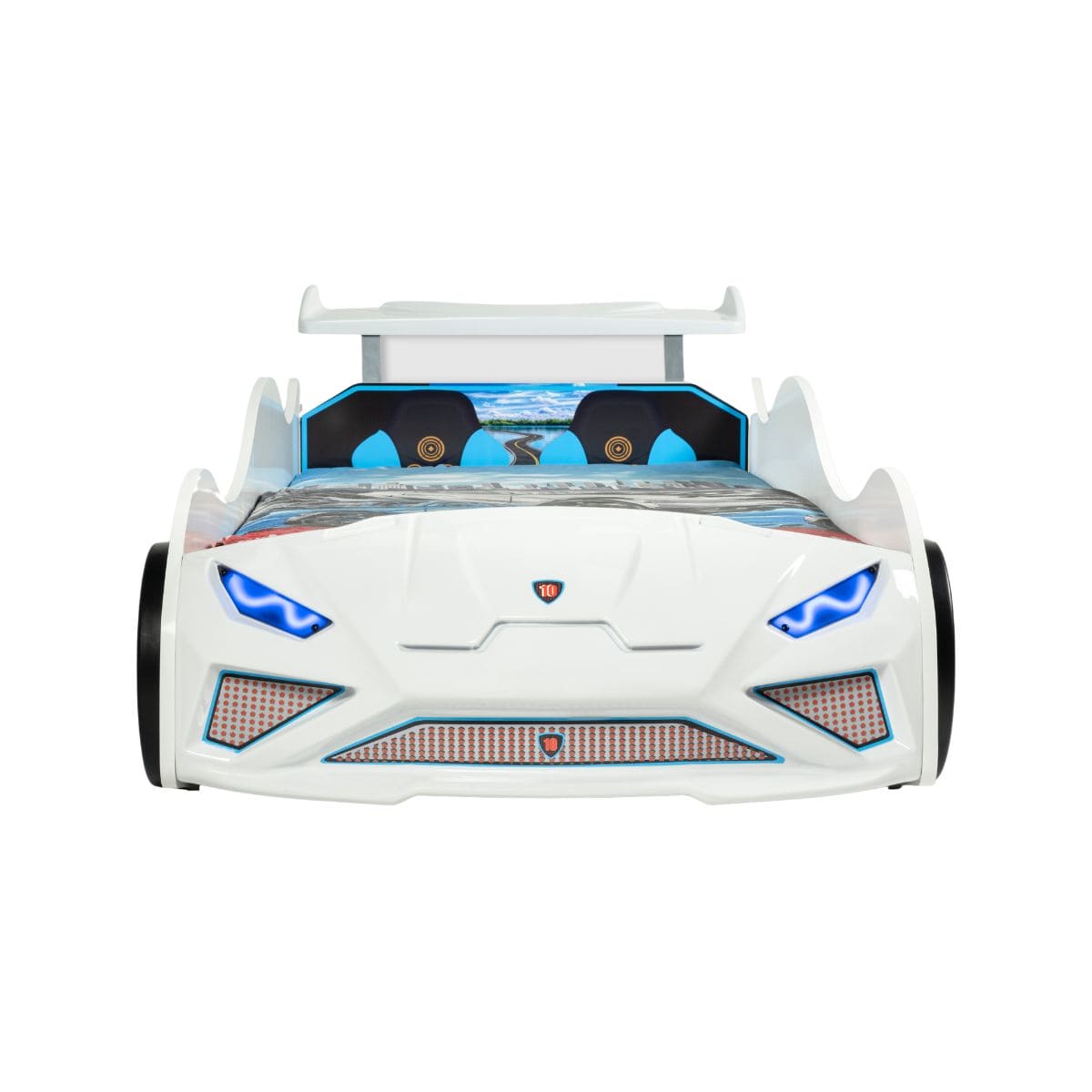 GT NITRO Twin Race Car Bed with LED Lights & Engine Sounds
