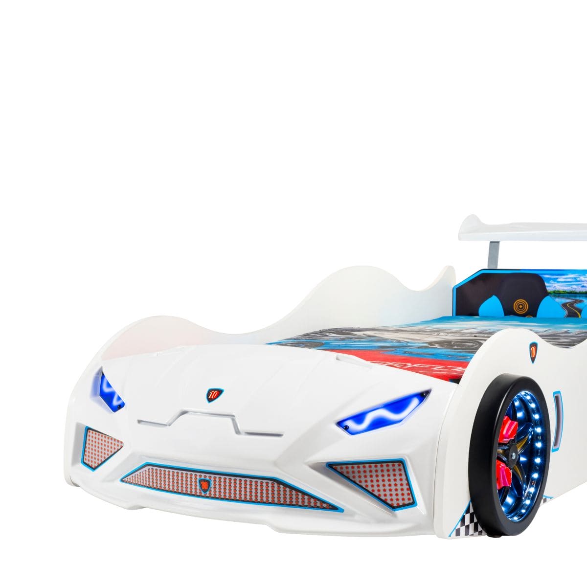 GT NITRO Twin Race Car Bed with LED Lights & Engine Sounds