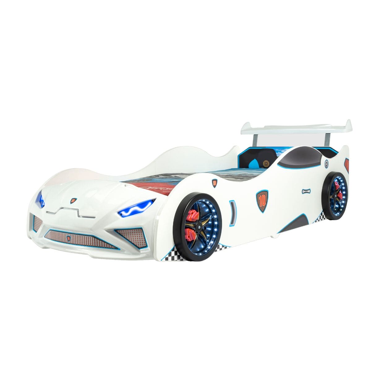 GT NITRO Twin Race Car Bed with LED Lights & Engine Sounds