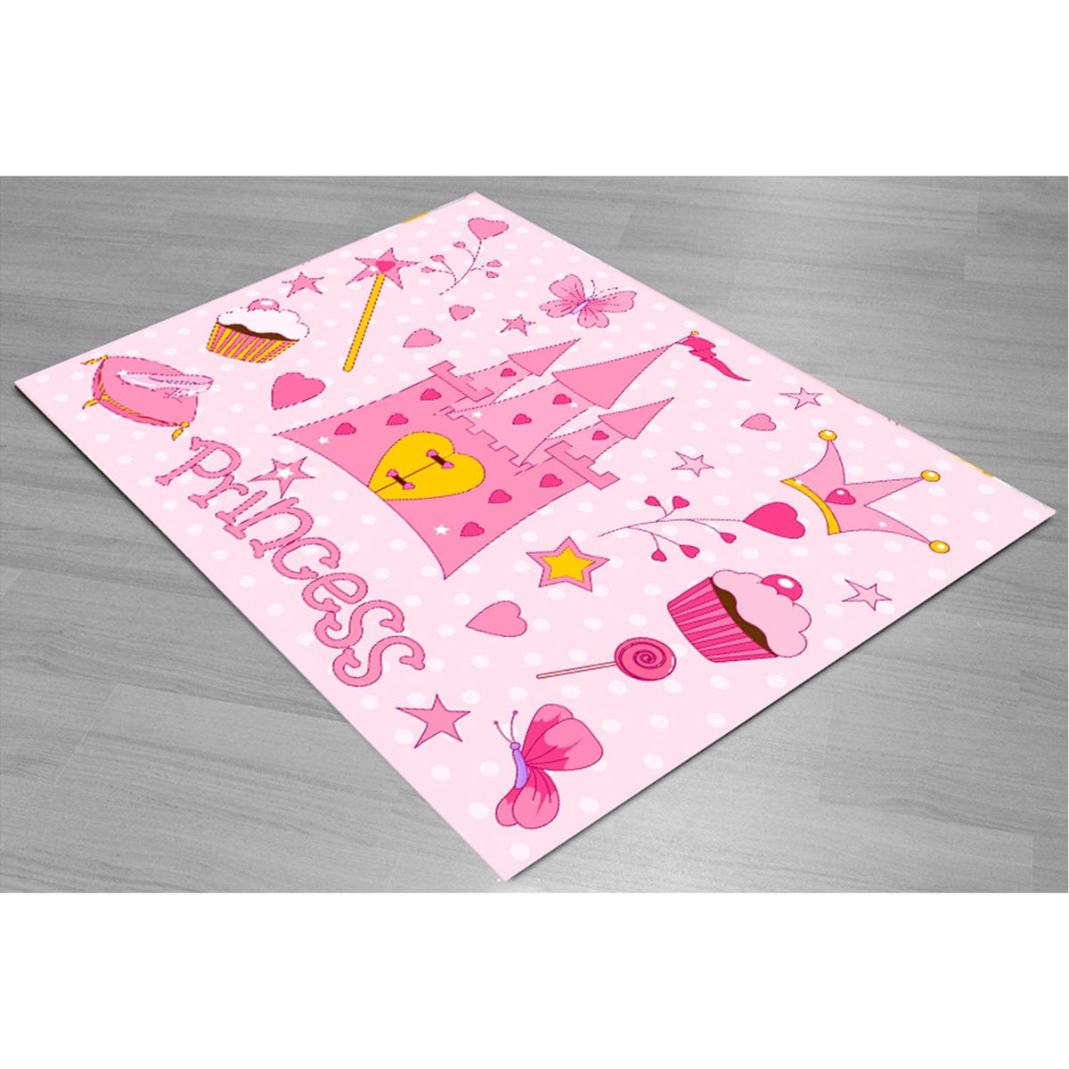 Pink Princess Castle Kids Bedroom Rug Ð 4.5' x 6.25' Carpet Rug Race Car Beds