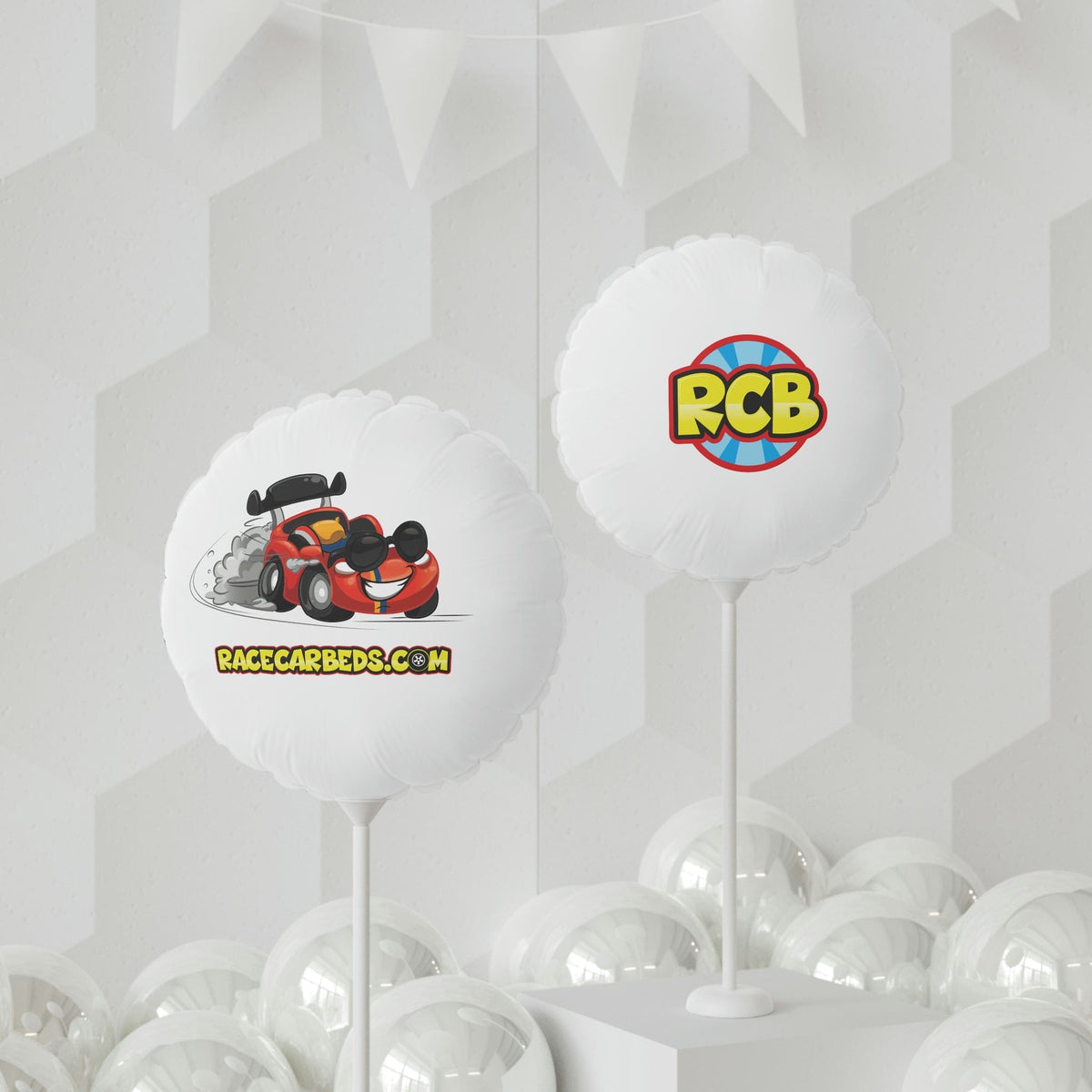 Race Car Beds Round Shaped Party Balloon, 11"