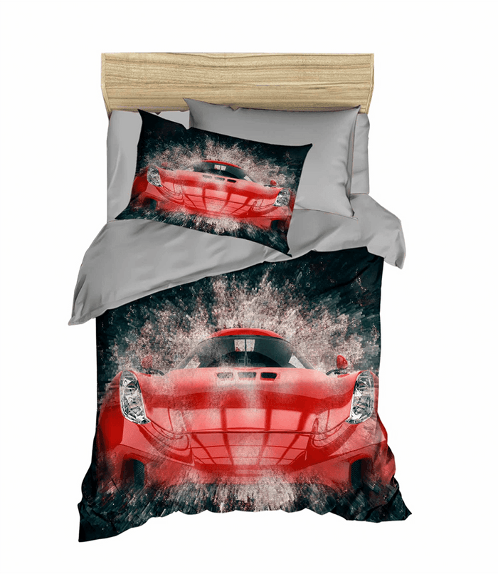 Red Ferrari Style Luxury 4-Piece Duvet Cover Set – The Grand Prix Edition