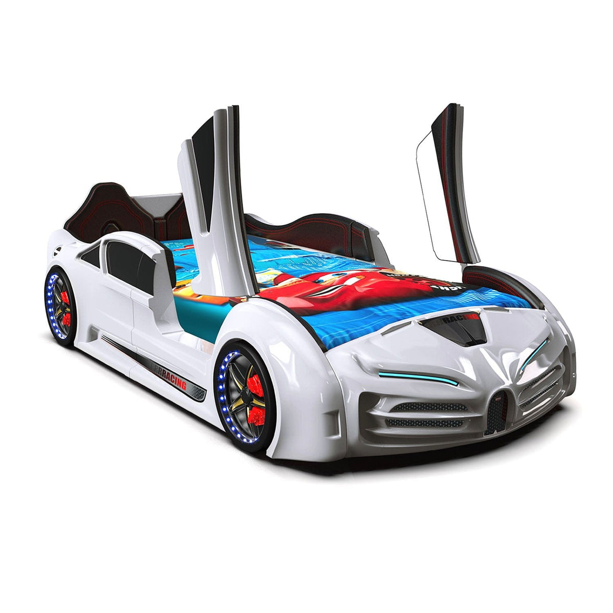 SPEEDY RX Twin Race Car Bed: Interactive LED Lighting & Realistic Engine Sound FX