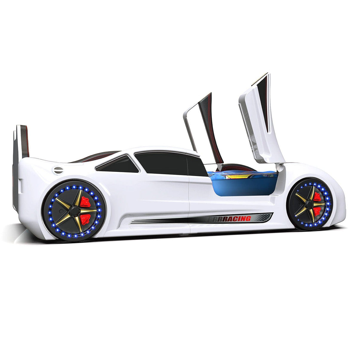 SPEEDY RX Twin Race Car Bed: Interactive LED Lighting & Realistic Engine Sound FX