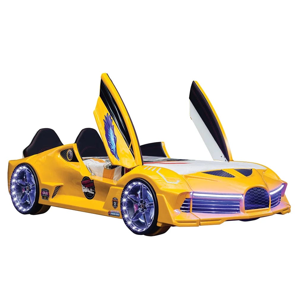 AERO EXTREME Twin Race Car Bed: Performance LED Lighting & Immersive Sound Technology