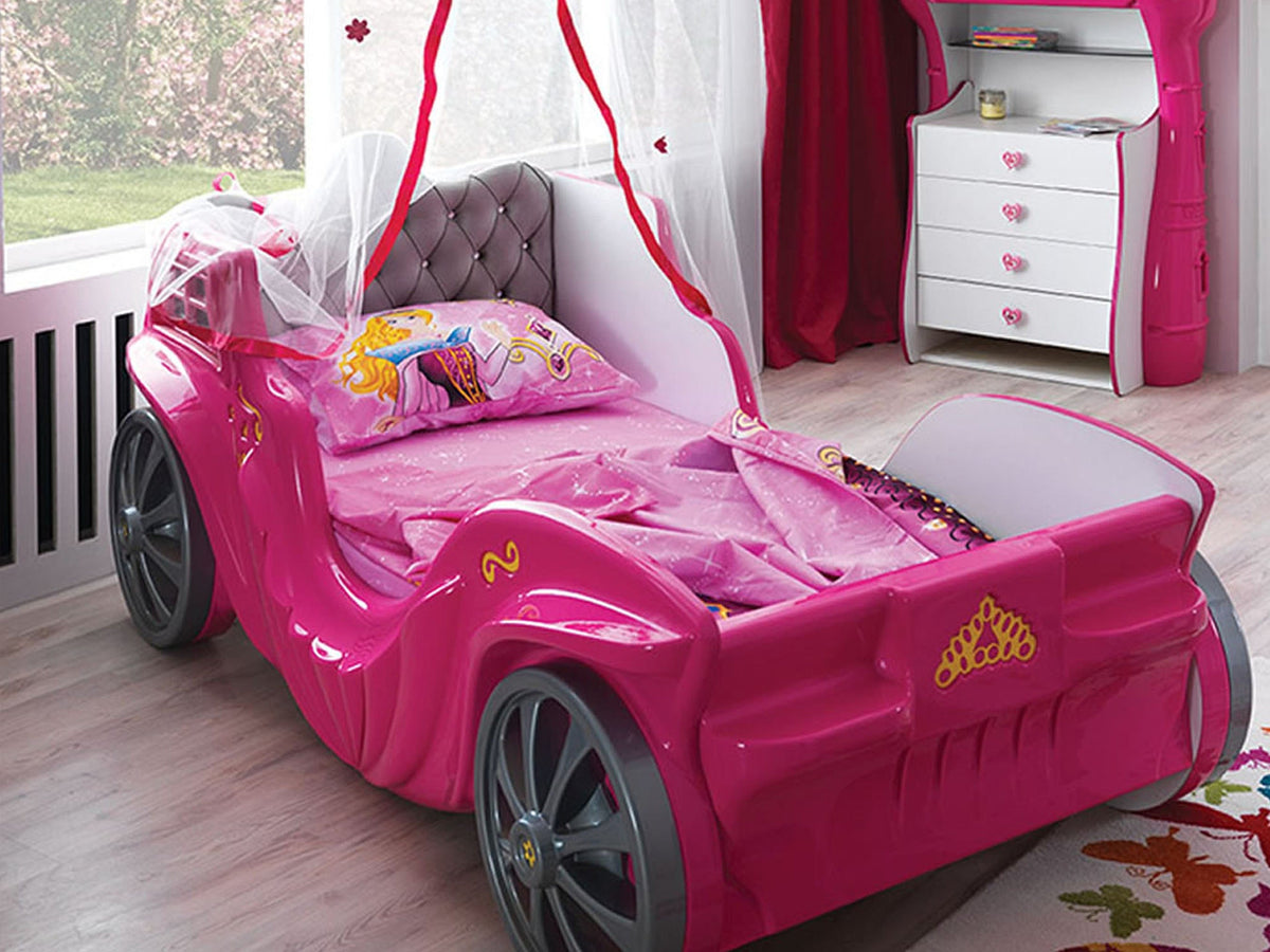 Princess Carriage Bed for Girls | LED Lights & Sound Effects
